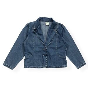 Y2K Vintage Medium Wash Denim Blazer Jacket